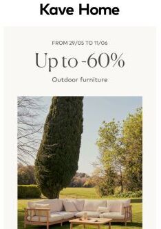 Up to -60% in outdoor pieces