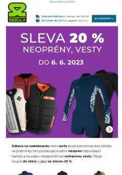 Mokro, ale teplo💦  Neopreny a vesty -20 %
