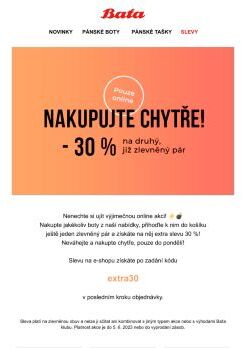 Exkluzivní víkendová nabídka ⚡💣 | Sleva 30 % na druhý, zlevněný pár obuvi