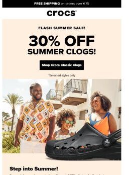 Flash Summer Sale! 30% Off Clogs!