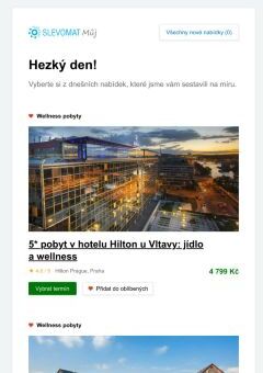 Nenechte si ujít! 5* pobyt v hotelu Hilton u Vltavy: jídlo a wellness