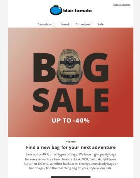Up to -40 % off bags