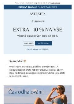 Už jen dnes! Extra −10 % i na zlevněné produkty.
