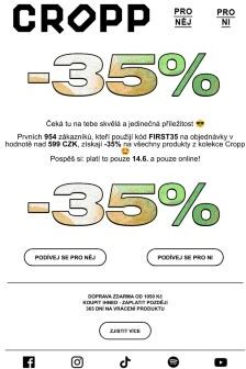 -35% na všechny produkty pro prvních 954 zákazníků 🔥