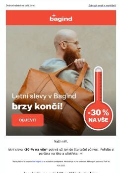 -30 % na vše jen do čtvrteční půlnoci ⏰