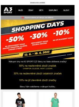 Shopping Days: Až -50% na vybrané zboží!