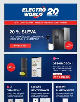 20 % sleva na vybrané lednice, mrazáky, ventilátory a klimatizace.