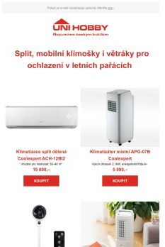 👍Klimošky, ochlazovače i větráky. Vše máme