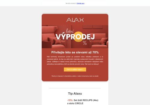 VELKÝ LETNÍ VÝPRODEJ: Udělejte si radost designovým nábytkem a doplňky se slevou až 70%.