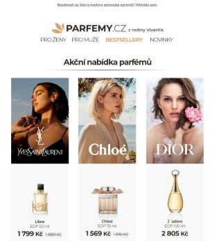 Parfémy Yves Saint Laurent, Chloé a Dior za skvělé ceny ♥