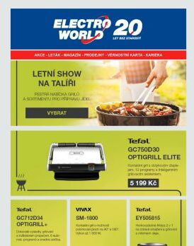 Letní show na talíři - pestrá nabídka grilů a dalších výrobků pro přípravu jídla.