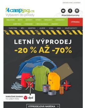 ➡ Letní výprodej -20 % až -70% + DORUČENÍ ZDARMA na výdejní místa DPD