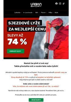 💣 74% slevy na lyže a elektrokola za 💋 hubičku. Přestaňte snít a začněte sportovně žít