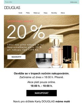 Noční nákupy s 20% slevou, nepromeškejte je