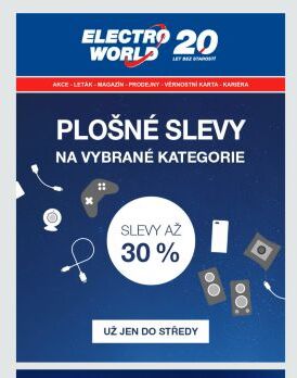 Už jen do středy nakupte vybrané kategorie a značky s 30% slevami.
