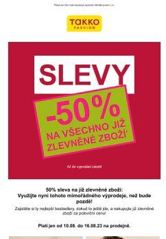 Závěrečný finiš: 50% EXTRA sleva ve finálním letním výprodeji