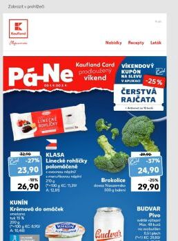 Kaufland Card prodloužený víkend - platnost od 1. 9. do 3. 9. 2023