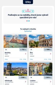 Dnešní TOP: Benátky za 722 CZK,
 Řím za 1048 CZK a ještě mnohem víc!