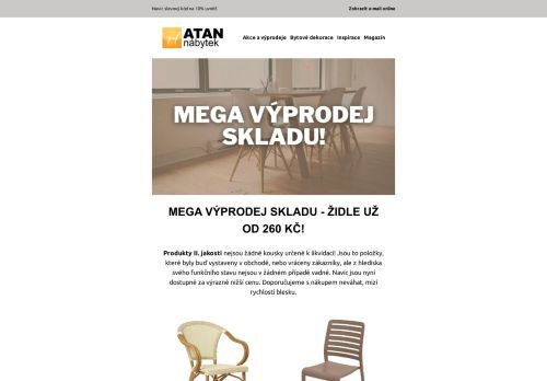 Mega výprodej skladu - židle už od 260 Kč!