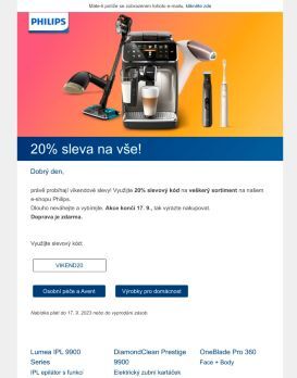 Víkendové slevy 20 % na VŠE!