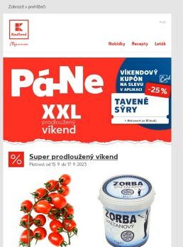 XXL prodloužený víkend - platnost od 15. 9. do 17. 9. 2023