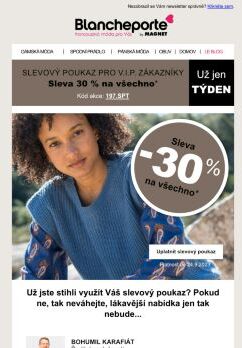V.I.P. slevový kupón na -30 % už jen týden