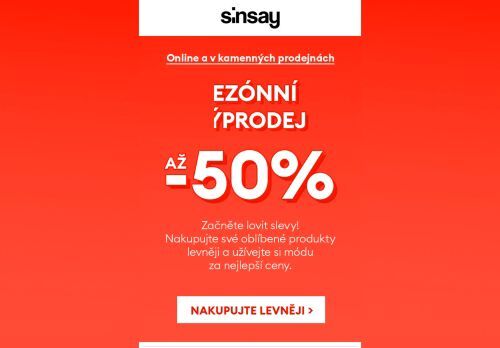 Až -50% online a v kamenných prodejnách 🚨🔥
