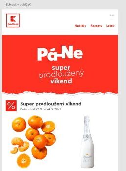 Super prodloužený víkend - platnost od 22. 9. do 24. 9. 2023