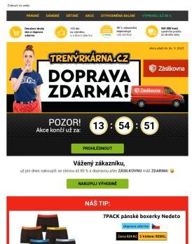 Slevy až 80 % a doprava ZDARMA 🚚