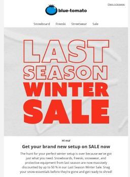 Ending soon: Last Season Winter SALE