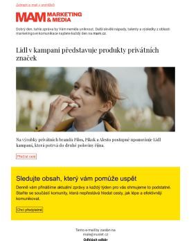 MAM aktualita - Lidl v kampani představuje produkty privátních značek