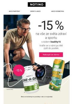 💪Vracíme se zpět do formy s 15% slevou na vše ze světa zdraví a sportu.