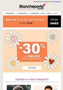 Poslední možnost ušetřit 30 % na objednávku