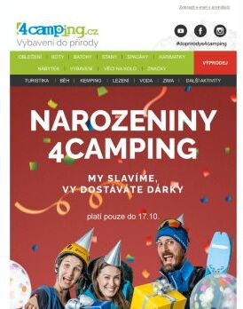 ➡ Narozeniny 4camping - my slavíme, vy dostáváte dárky