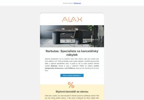 Polohovací stoly, kancelářské židle i skříňky Narbutas se slevou 10%!