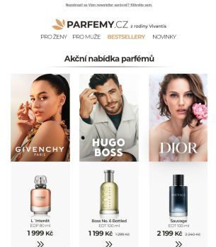 Parfémy Givenchy, Hugo Boss a Dior za skvělé ceny ♥