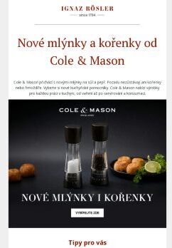 Nové mlýnky a kořenky od Cole & Mason