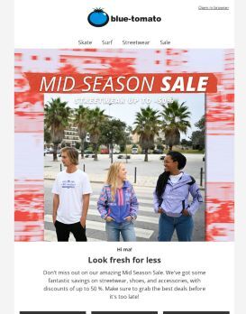 Mid Season Sale: Up to 50 % off 💸