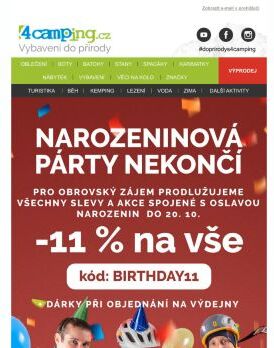 ➡ Narozeninová párty, slevy ani dárky ještě nekončí!