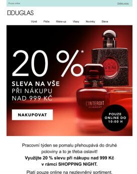 Oslavte druhou polovinu pracovního týdne 20% slevou