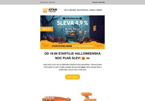 Od 18:00 startuje Halloweenská noc plná slev 🎃