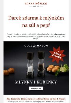 Dárek zdarma k mlýnkům na sůl a pepř