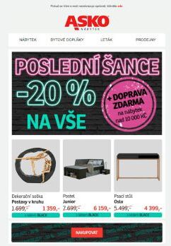 📣 DNES NAPOSLED -20 % na vše!