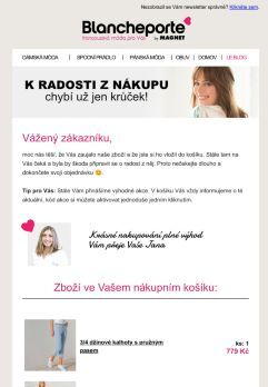 Haló, Váš opuštěný košík na Vás čeká. Něco hezkého v něm máte ♥