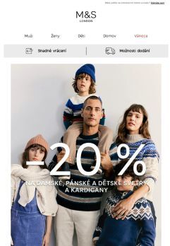 Užijte si 20% slevu na svetry a kardigany