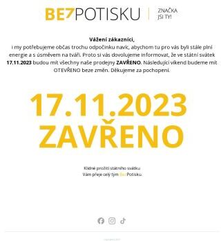 Milí zákazníci, dne 17.11.2023 budou naše prodejny zavřené.