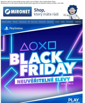 Nezmeškej Black Friday s
 výběrem super kousků od PlayStation!