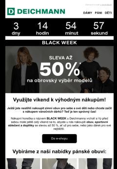 🔥 BLACK WEEK vrcholí: Sleva až 50 % na stovky produktů!
