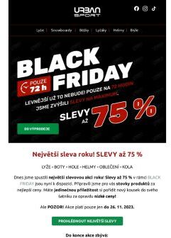 Největší slevy roku! SLEVY až 75 % v rámci BLACK FRIDAY 🔥