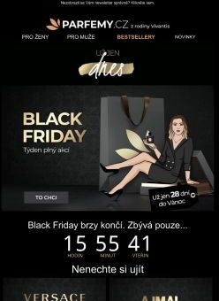 BLACK FRIDAY už jen pár hodin >> Nenechte si ujít parfémy za akční ceny